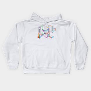 Geometric city minimal  sci-fi Kids Hoodie